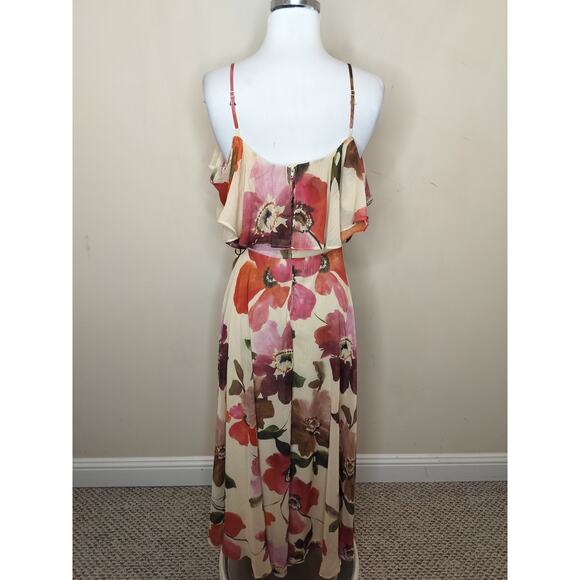 Premier Amour Floral Ruffled Maxi Dress Cold Shoulder Romantic - Picture 7 of 9